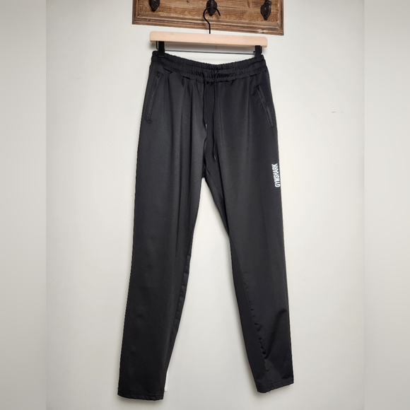 Gymshark Pants Sz M Tapered Joggers Zip Pockets Black EUC - Picture 1 of 4